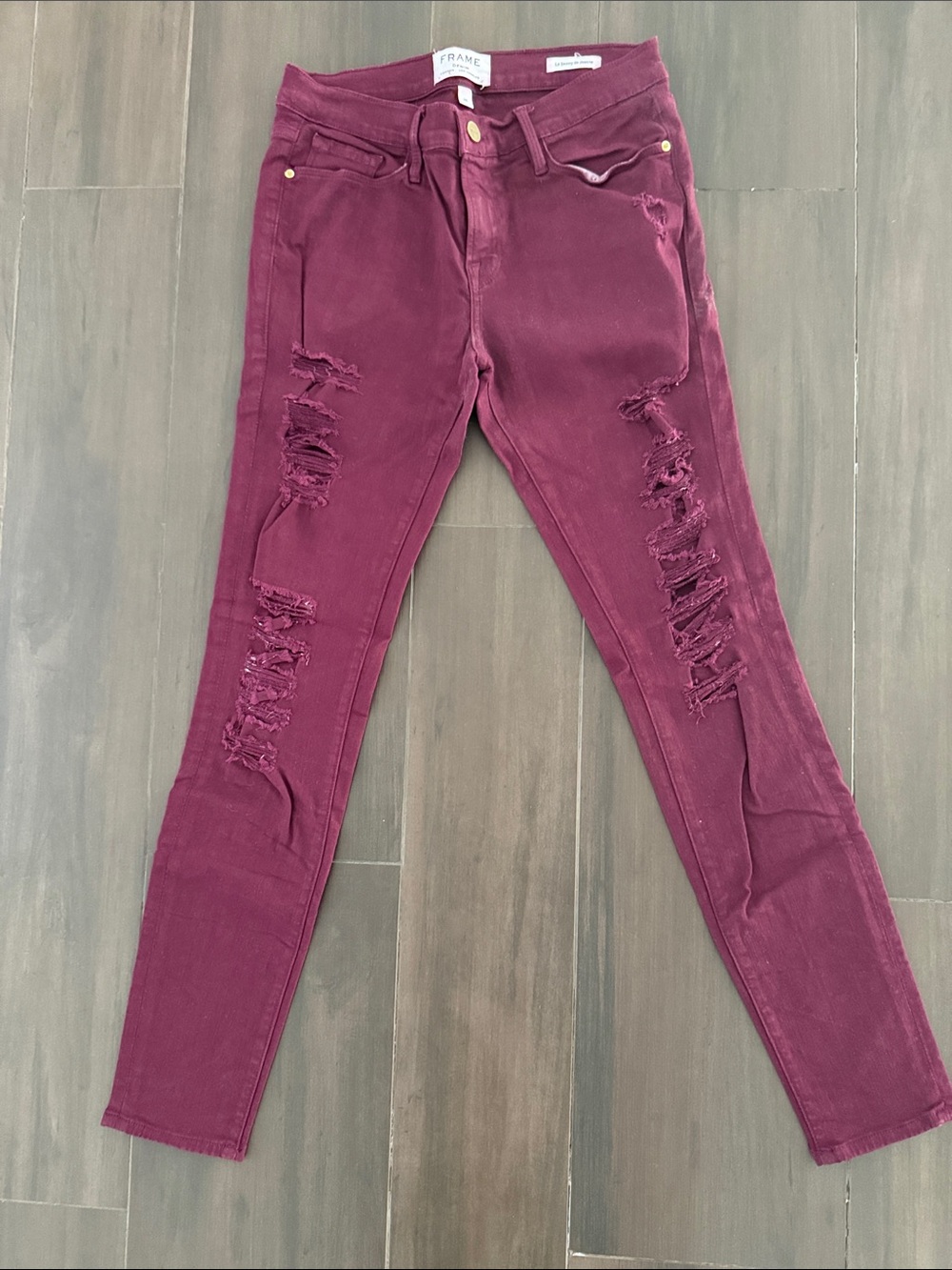 Frame Denim Jeans Le Skinny de Jeanne in Wine